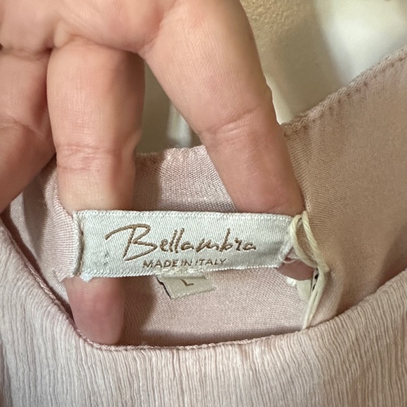 BELLAMBRA | Silk Tank Top Powder Pink Size Scoop Neck Viscose Lined - Picture 3 of 16